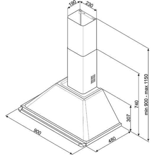 Smeg 90cm Victoria Chimney Hood