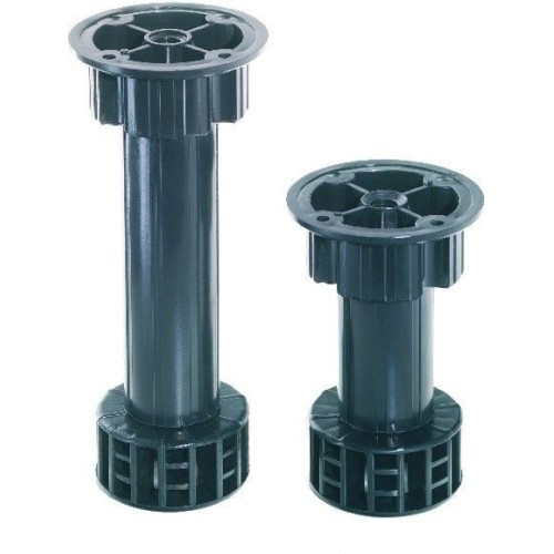 Adjustable Bolt Fix Leg, 150mm, Black Plastic