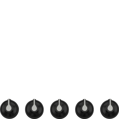 Smeg Set Of 5 Pure Black Linea Controls