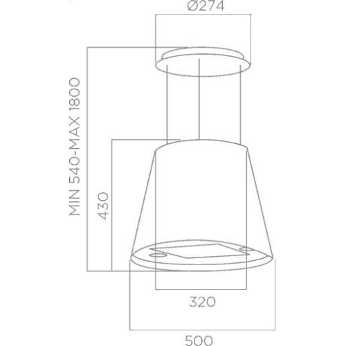 Elica Juno 50cm Suspended Hood
