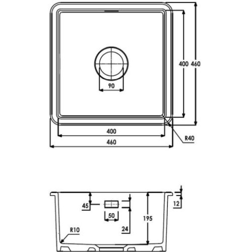 Abode Sandon1.0 Single Bowl Undermount/Inset Glazed Sink