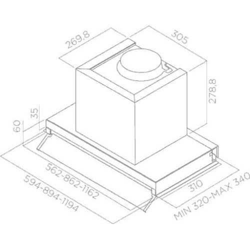 Elica Boxin Lux 60cm Built-In Hood