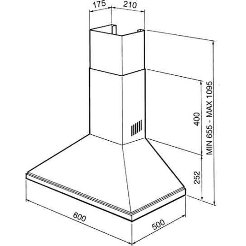 Smeg 60cm Chimney Hood