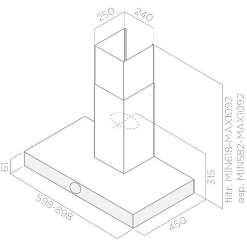 Elica Alpha 60cm Wall Mounted Hood