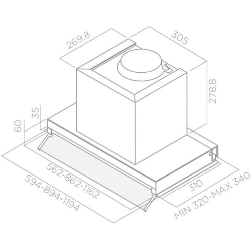 Elica Boxin He 120cm Built-In Hood