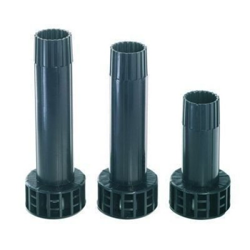 Adjustable Leg Tube, 150mm High, Black Plastic
