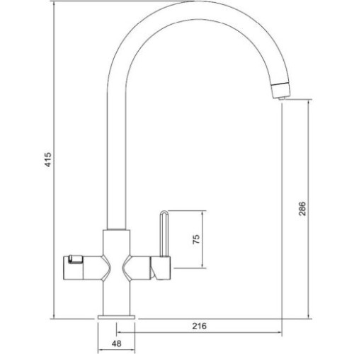 Abode Pronteau Prothia Slimline Swan Boiling Tap