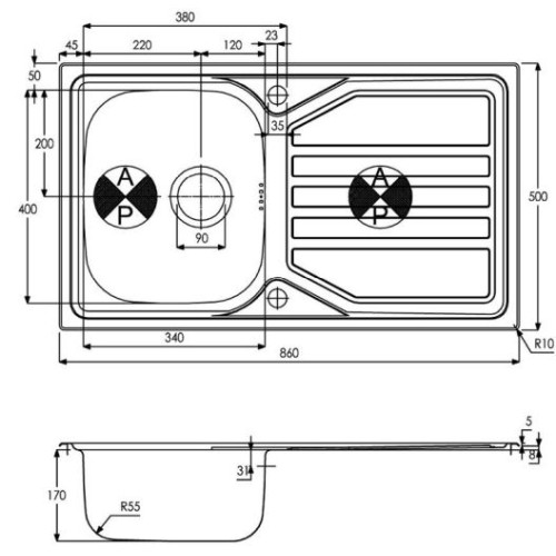 Abode Mikro 1.0 Sink & Drainer
