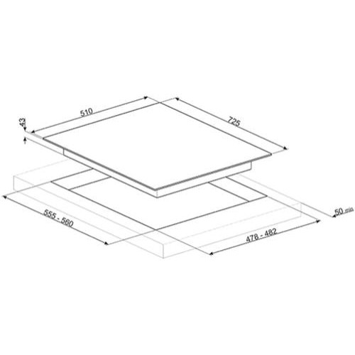 Smeg 73cm Classic Gas Hob