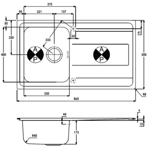 Abode Ixis 1.0 Sink & Drainer Compact