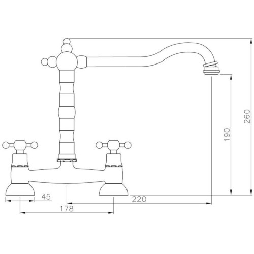 Abode Melford Bridge Mixer Tap
