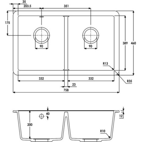 Abode Matrix 2.0 Bowl Undermount Granite Sink