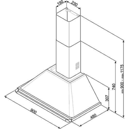 Smeg 90cm Victoria Chimney Hood