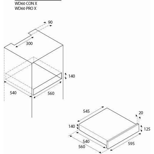 Bertazzoni 60 x 15cm 3D Warming Drawer