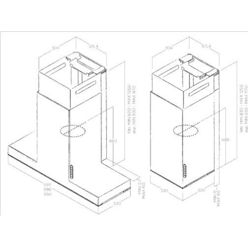 Elica Haiku 90cm Wall Mounted Hood